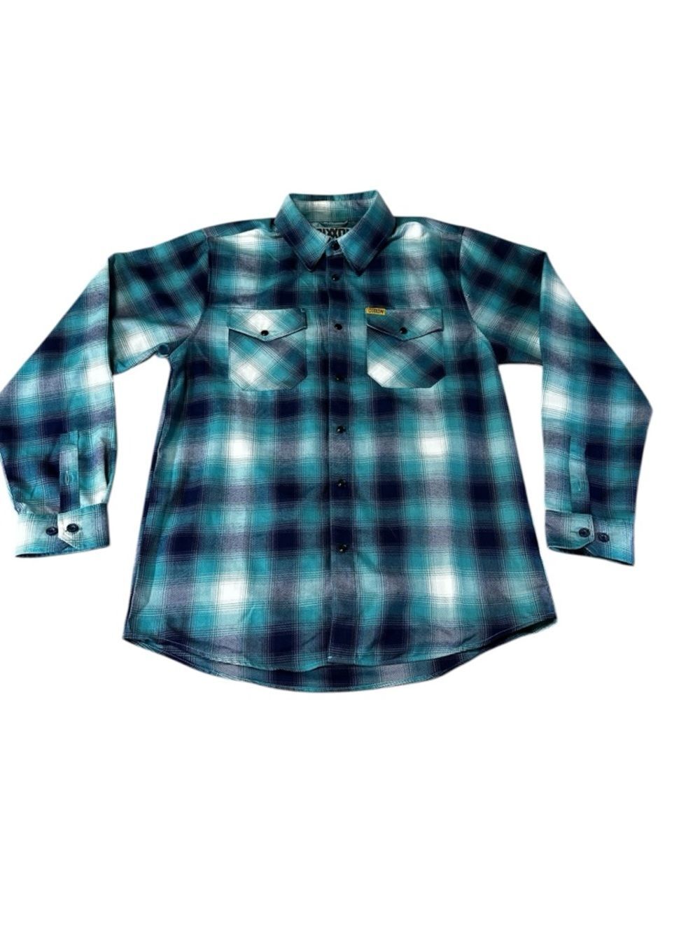 Dixxon Flannel Company “The Shelf” Shirt Women's Medium Blue Green Plaid Snap